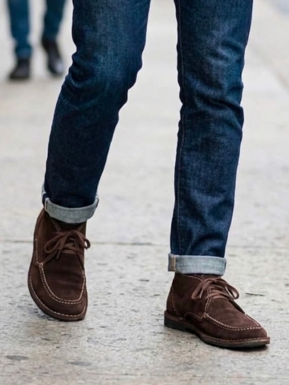 John Varvatos Brown Suede Moc-Toe Chukka Boots